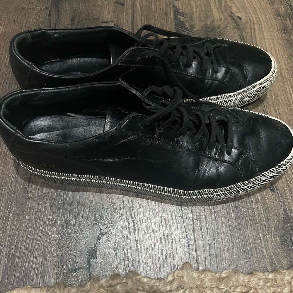 Common Projects Original Black Leather Achilles Low Sneaker Men’s 11